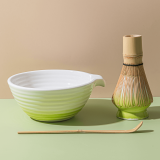 Moss Green Ceramic Matcha Bowl Set