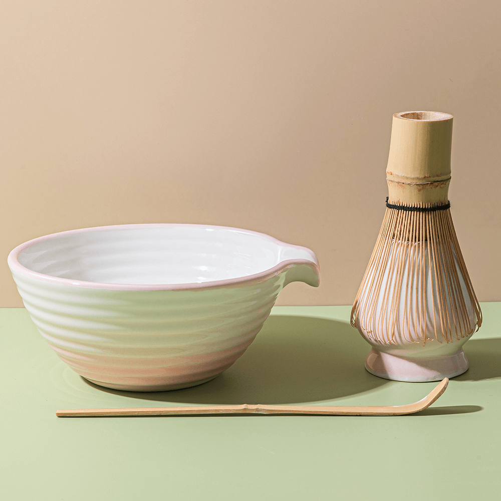 Pink Ceramic Matcha Bowl Set Pink Ceramic Matcha Bowl Set